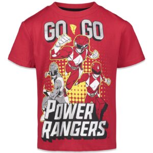 Power Rangers Toddler Boys 2 Pack Graphic Short Sleeve T-Shirt Red Grey 4T