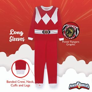 Power Rangers Boys’ Red Ranger 2-Piece Snug-Fit Cotton Pajamas Set, RED POWER, 4