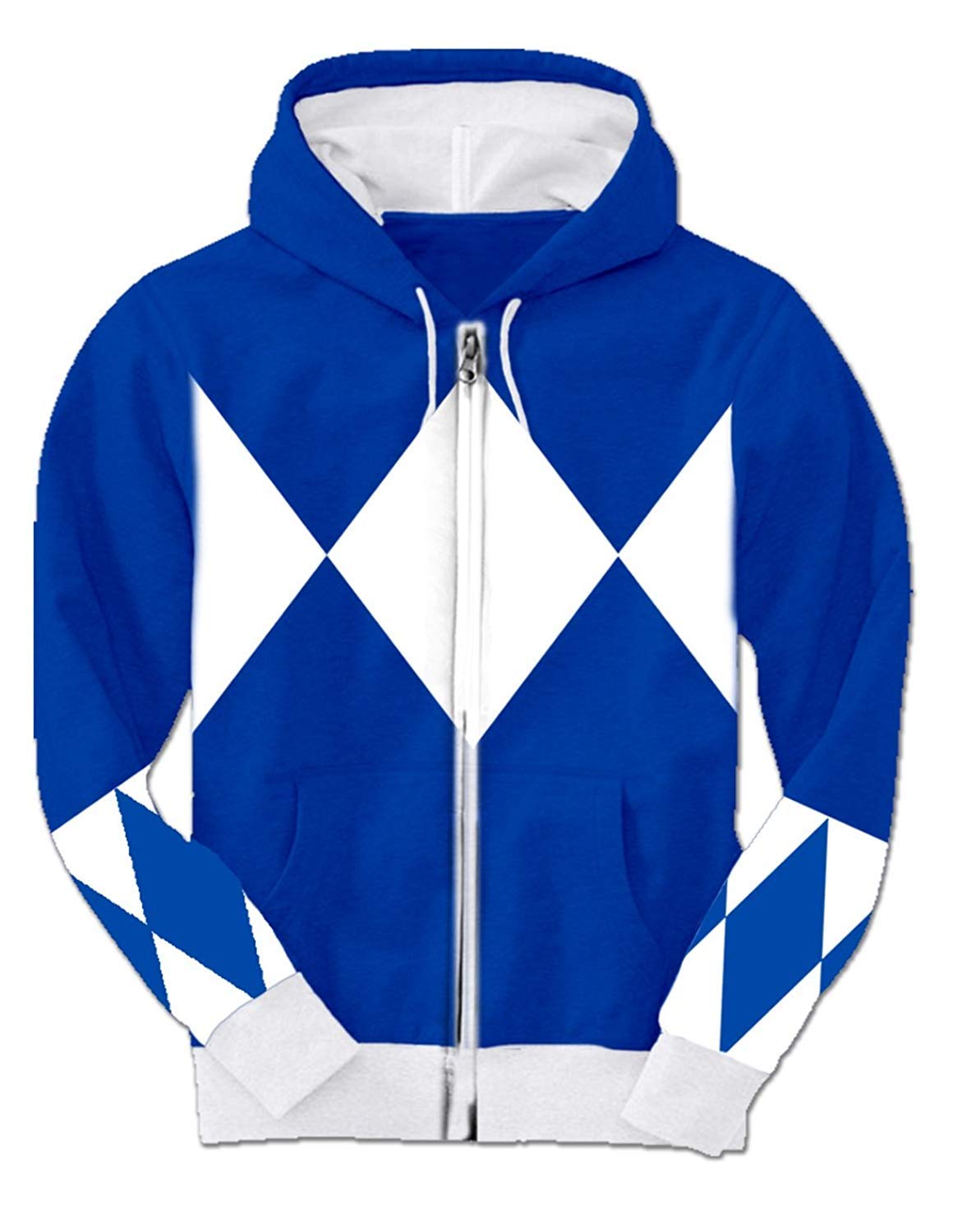 Power Rangers Blue Hooded Costume Sweatshirt (Adult Medium)