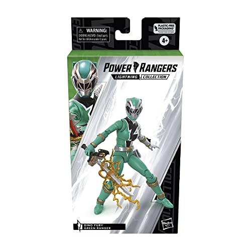 Power Rangers Lightning Collection Dino Fury Green Ranger 6-inch Scale Action Figure, Toys and Action Figures for Kids Ages 4 and Up