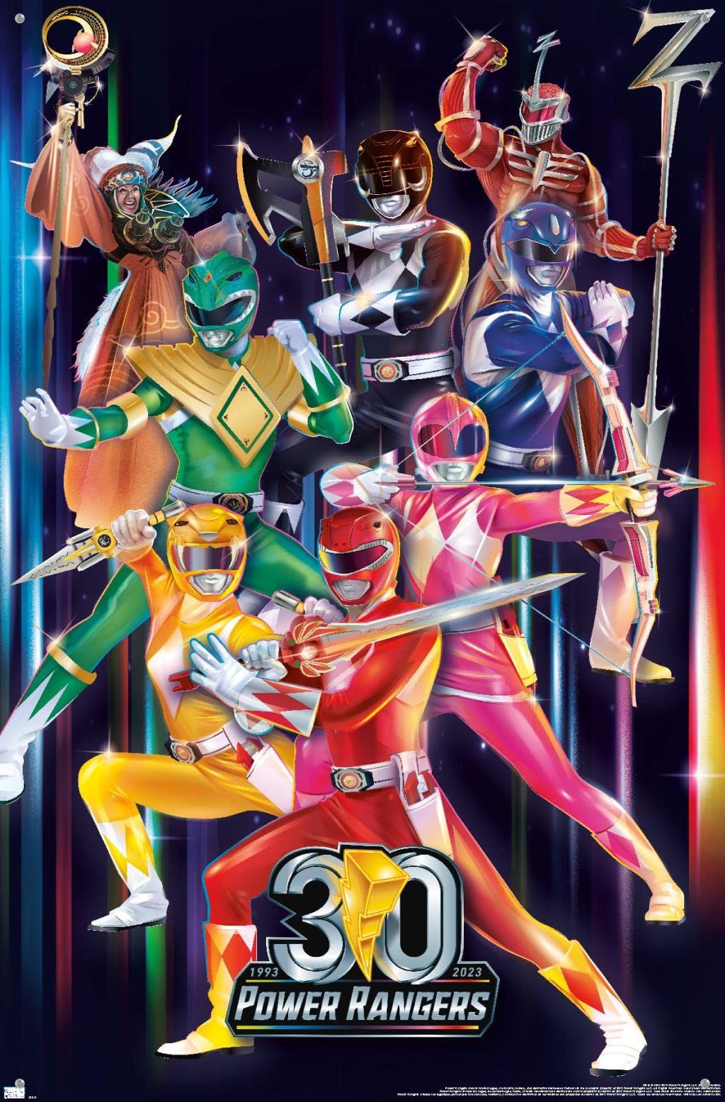 Power Rangers - 30th Group Wall Poster with Push Pins