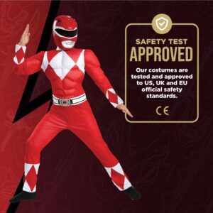 Disguise Red Ranger Classic Muscle Child Costume, Red, Size/(4-6)