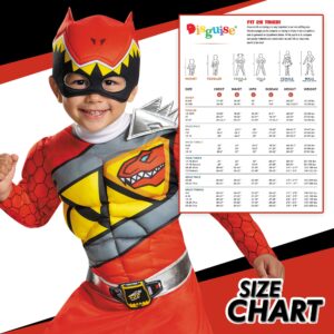 Red Power Rangers Costume for Toddlers. Official Licensed Red Ranger Dino Charge Classic Muscle Power Ranger Suit with Mask for Boys & Girls, Large (4-6)