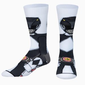 Odd Sox, Funny Crew Socks, Black Power Ranger, Adult Large 8-12