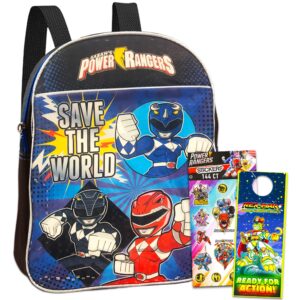 Power Rangers Backpack Set Backpack for Boys Bundle Stickers School Supplies