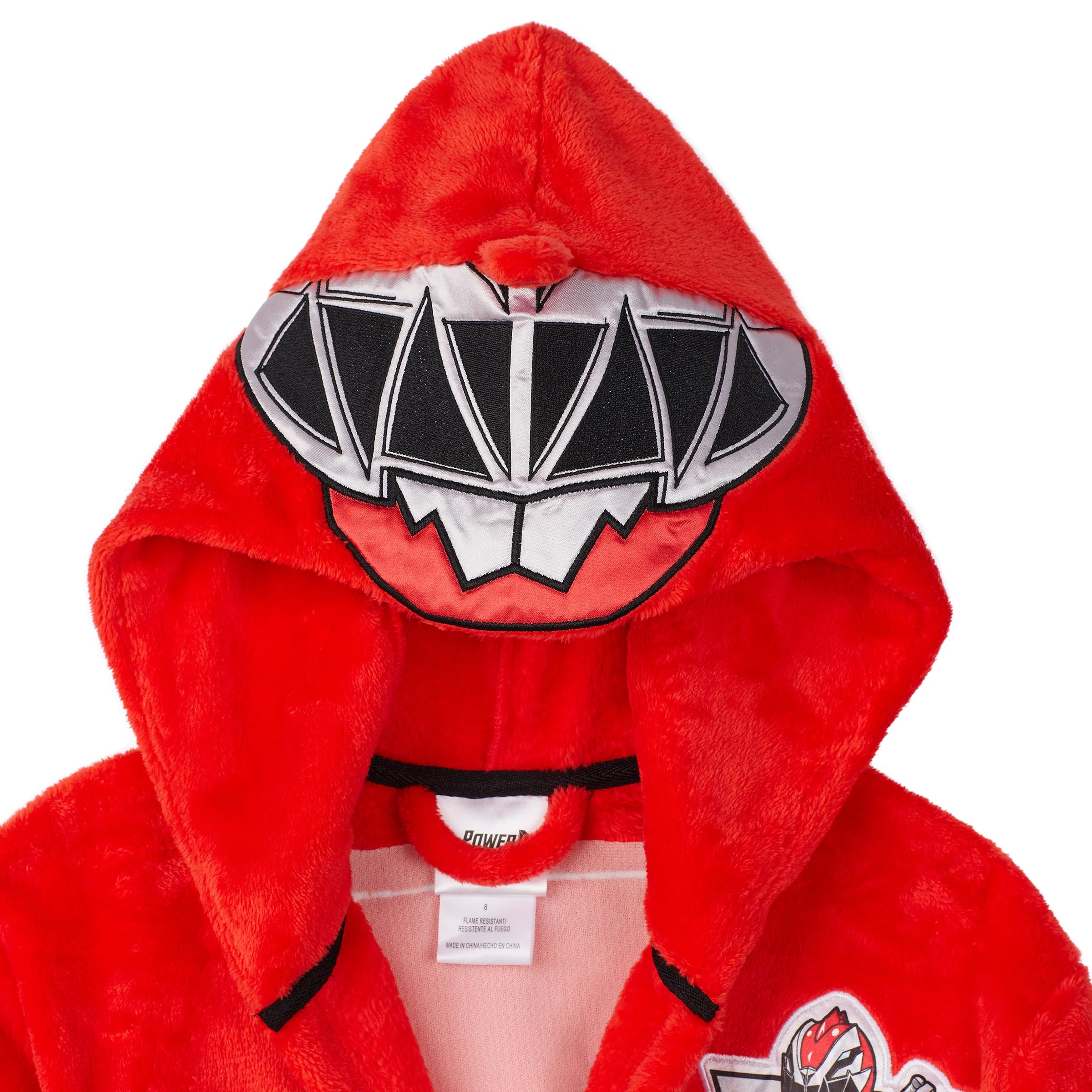 Power Rangers Little/Big Boy's Plush Fleece Robe (10, Red Ranger Dino Fury)