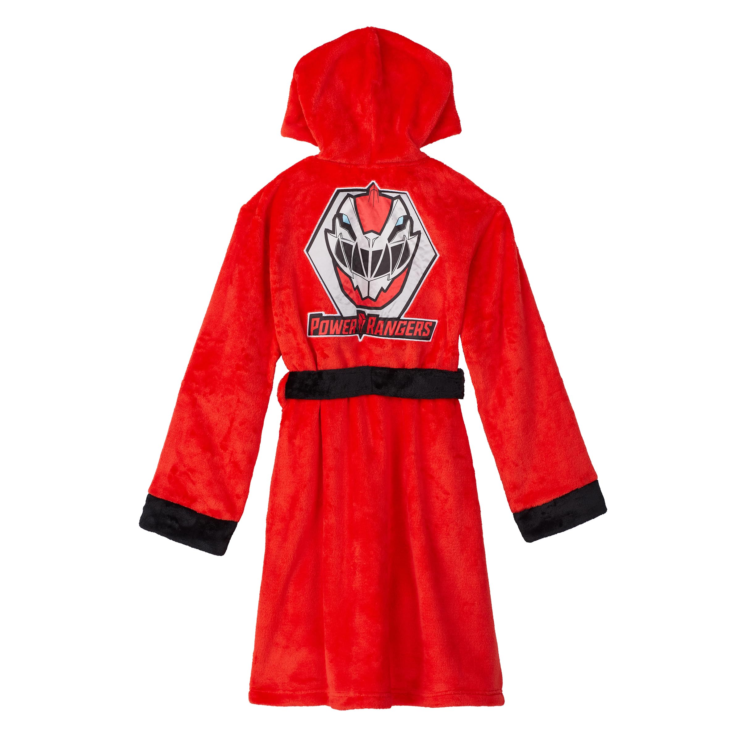 Power Rangers Little/Big Boy's Plush Fleece Robe (10, Red Ranger Dino Fury)