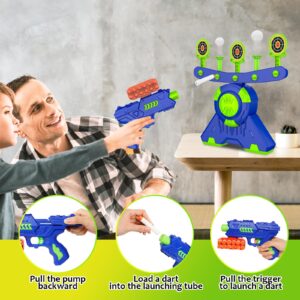 Shooting Games Toy Gift for Age 5, 6, 7, 8, 9, 10+ Years Old Kids, Glow in The Dark Boy Toy Floating Ball Targets with Foam Dart Toy Blaster, 10 Balls 5 Targets