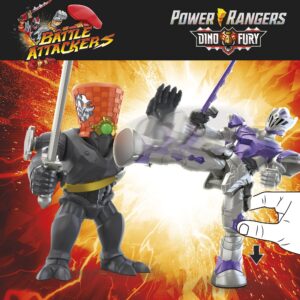 Power Rangers Dino Fury Battle Attackers 2-Pack Void Knight vs. Snageye Martial Arts Kicking Action Figure Toys Inspired by TV Ages 4 and Up