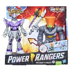 Power Rangers Dino Fury Battle Attackers 2-Pack Void Knight vs. Snageye Martial Arts Kicking Action Figure Toys Inspired by TV Ages 4 and Up