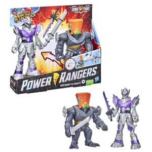 Power Rangers Dino Fury Battle Attackers 2-Pack Void Knight vs. Snageye Martial Arts Kicking Action Figure Toys Inspired by TV Ages 4 and Up