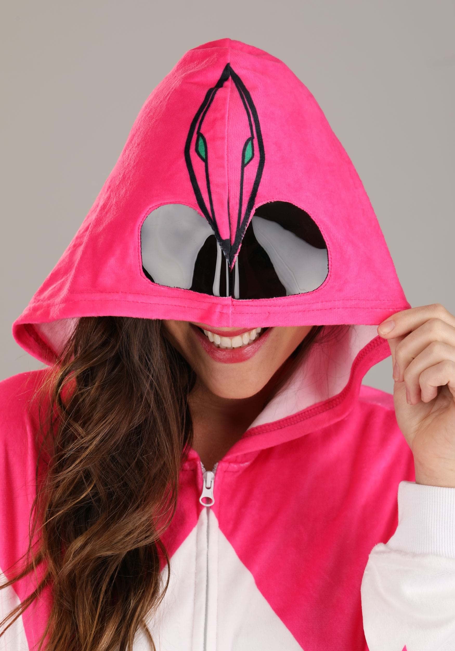 Fun Costumes Pink Power Ranger Hooded Adult Union Suit (Large)