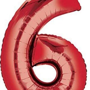 Power Rangers Party Supplies 6th Birthday Unleash the Power Balloon Bouquet Decorations Red Number 6