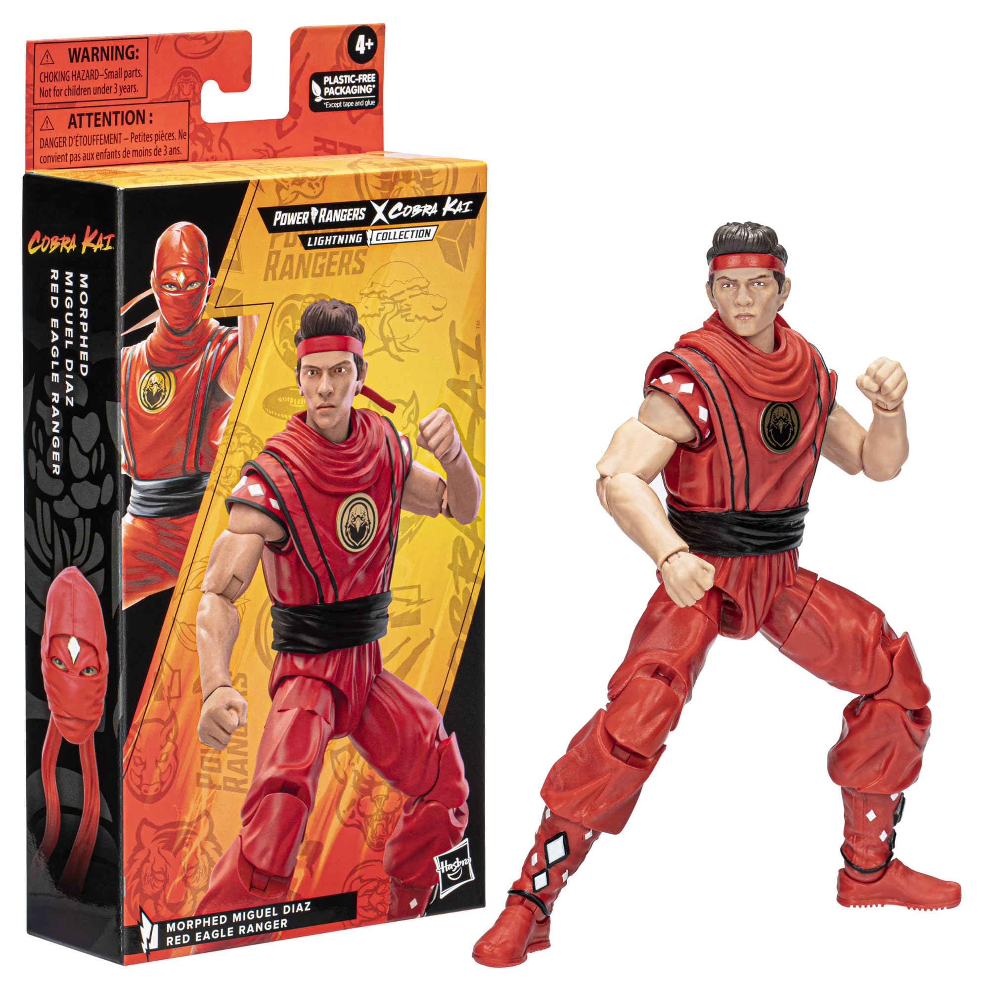 Hasbro Power Rangers x Cobra Kai Lightning Collection Morphed Miguel Diaz Red Eagle Ranger Figure 6"