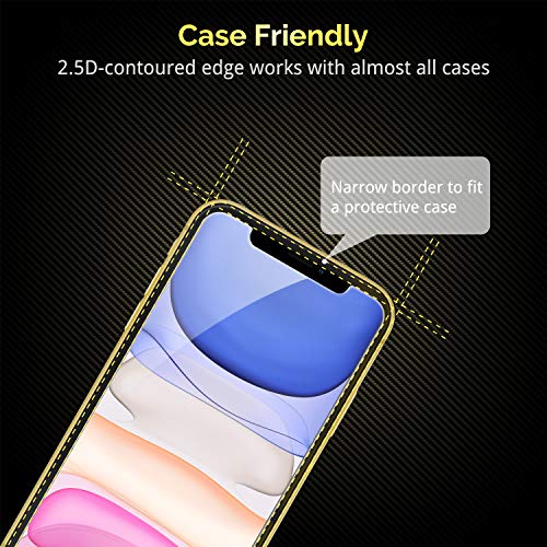 UNBREAKcable Screen Protector for iPhone 11/ iPhone XR 2 Pack, [Easy Installation Frame] [Anti-Scratch] [Anti-Fingerprint] [Bubble Free] Double Defense Premium Tempered Glass for iPhone 11/ XR 6.1"