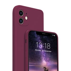 GOODVISH Compatible with iPhone 11 Case 6.1 inch | Ultra Slim Liquid Silicone Case | Upgraded Camera and Screen Protection | Full Covered Shockproof Cover (Wine Red)