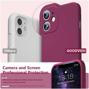 GOODVISH Compatible with iPhone 11 Case 6.1 inch | Ultra Slim Liquid Silicone Case | Upgraded Camera and Screen Protection | Full Covered Shockproof Cover (Wine Red)