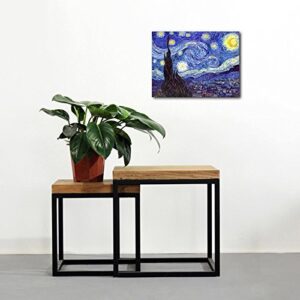 Wieco Art Starry Night Canvas Print of Van Gogh Oil Paintings Reproduction Modern Canvas Print Artwork Abstract Landscape Pictures Printed on Canvas Wall Art for Home Office Decorations