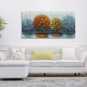 V-inspire Art,24x48 Inch Modern Abstract Hand-Painted Oil Painting Tree Art Wall Art For Living room Bedroom Canvas For Wall Decorations