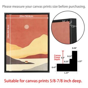 LTYHHK Floating Frame for 20x24 Inch Canvas Prints, 5/8-7/8” Deep Floater Frames for Canvas Paintings, Floating frame for Oil Prints, Diamond Painting,Paint by Numbers (LB2024)