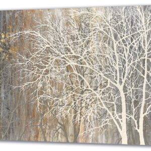 Yihui Arts White Birch Trees Painting 3D Canvas Art On Canvas Abstract Artwork Art Wood Inside Framed Hanging Wall Decoration Abstract Painting One Panel for Home Modern Decor