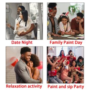 VALLSIP 2 Pack Paint and Sip Canvas Painting Kit Pre Drawn Canvas for Painting for Adults Stretched Canvas Couples Games Date Night Gentleman and Lady Paint Party Anniversary Valentines Day