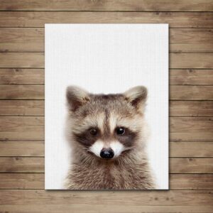 EPHANY Baby Animal Posters and Prints ART - Rabbite Deer Fox Canvas Painting Nursery Pig Wall Art, Piglet Print Wall Art Nordic Picture Kids Room Decoration YMX014 (8"x10"(20x25cm))