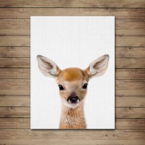 EPHANY Baby Animal Posters and Prints ART - Rabbite Deer Fox Canvas Painting Nursery Pig Wall Art, Piglet Print Wall Art Nordic Picture Kids Room Decoration YMX014 (8"x10"(20x25cm))