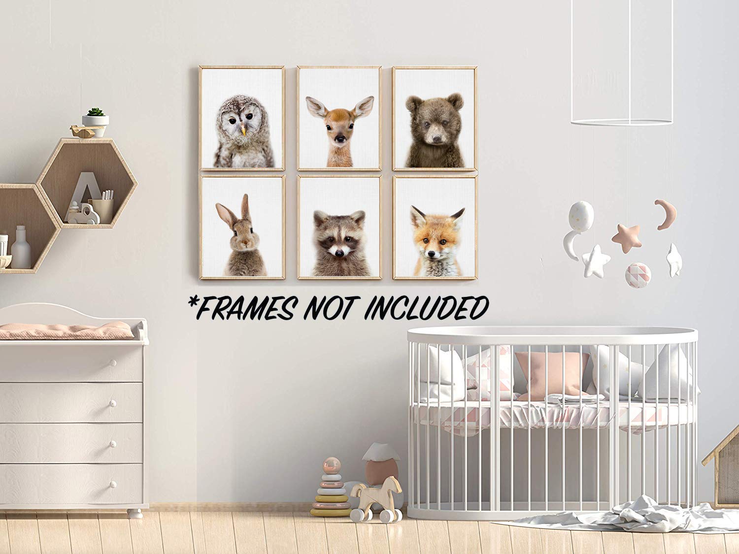 EPHANY Baby Animal Posters and Prints ART - Rabbite Deer Fox Canvas Painting Nursery Pig Wall Art, Piglet Print Wall Art Nordic Picture Kids Room Decoration YMX014 (8"x10"(20x25cm))