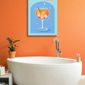 XINTANG Retro Cocktail Poster Canvas Wall Art Funny Alcoho Wine Glass Print Paintings Cute Preppy Posters Aesthetic Room Wall Decor Pictures for Bar Party Dorm Kitchen Set of 6 8x10in Unframed