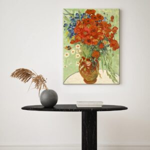 Wieco Art Red Poppies and Daisies Large Canvas Prints Wall Art of Van Gogh Famous Artwork Floral Oil Paintings Reproduction Abstract HD Classical Flowers Pictures for Living Room Home Decor