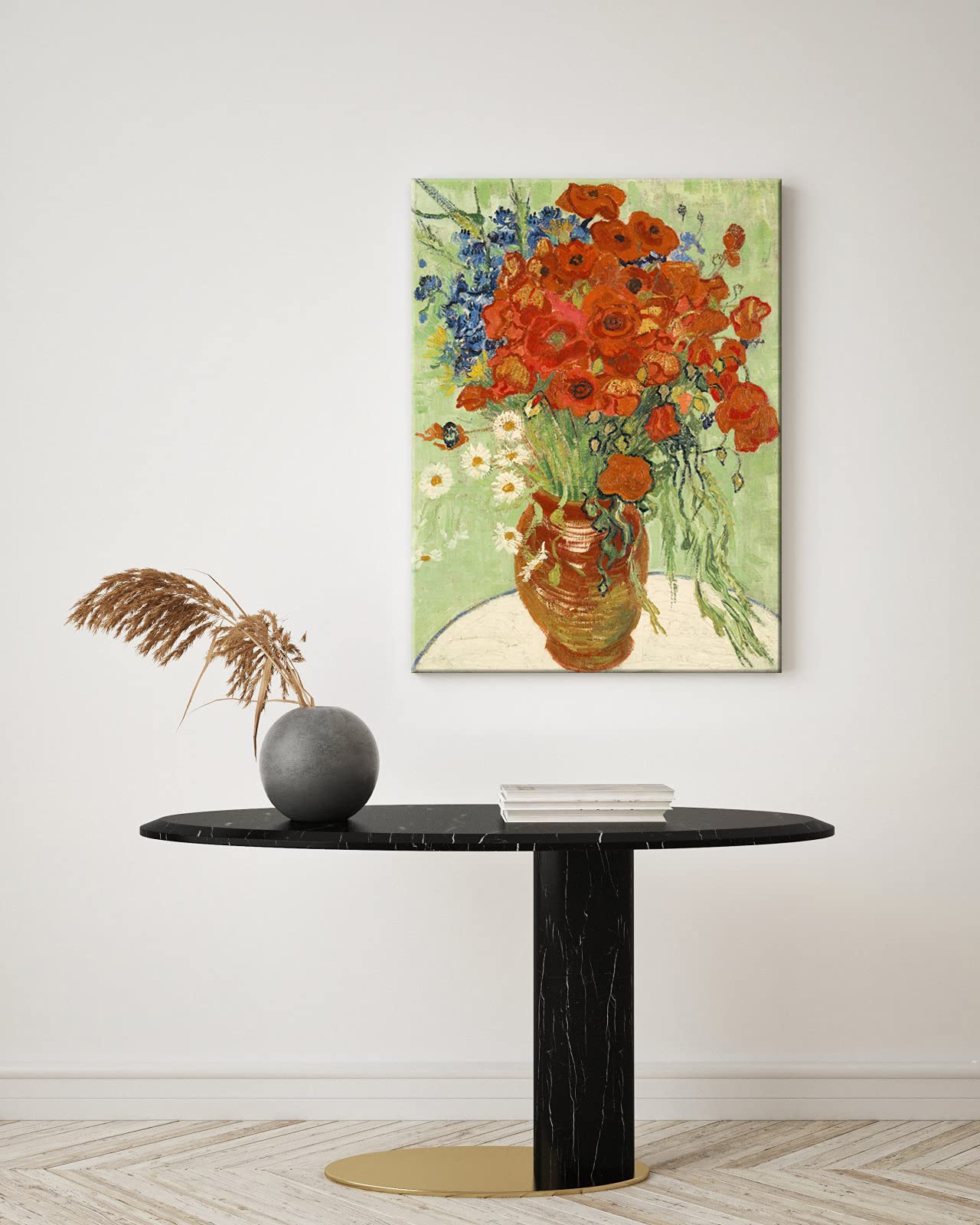 Wieco Art Red Poppies and Daisies Large Canvas Prints Wall Art of Van Gogh Famous Artwork Floral Oil Paintings Reproduction Abstract HD Classical Flowers Pictures for Living Room Home Decor