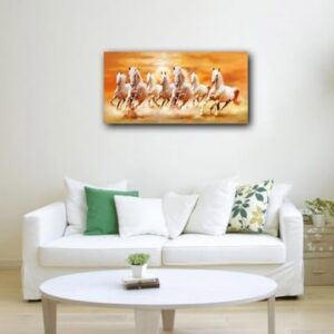 Art Factory Seven Horse Vaastu Canvas Painting