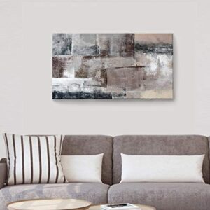 Gray Abstract Wall Art Decor Hand Painted Oil Painting on Canvas Framed 20 x 40 inches Large Colorful Modern Artwork Wall Art for Living Room Bedroom Office Hotel and Dining Room