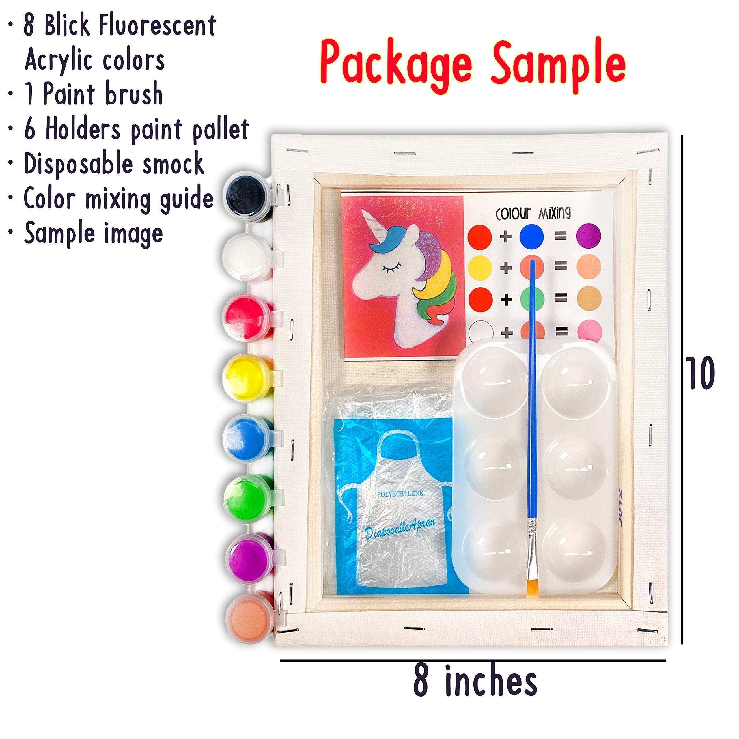 Indigo Art Studio Pre Drawn Canvas Paint Kit for Adults Kids | Stenciled | Art Activity | Afro Queen Retro | DIY Birthday Gift & Sip and Paint With Twist Party Favor (8x10 Inches)