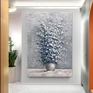 Yotree paintings 24x36 Inch Wall Art Hand-Painted Oil Painting On Canvas Gallery Wrapped Painting Modern Floral Artwork for Living Room Bedroom Décor Ready to Hang