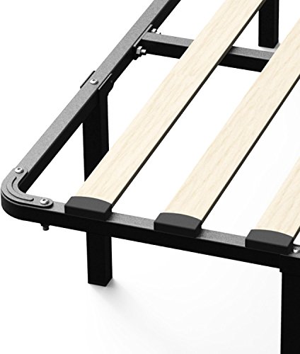 ZINUS SmartBase Euro Slats Mattress Foundation / 14 Inch Metal Platform Bed Frame / No Box Spring Needed / Sturdy Steel & Wood Frame / Underbed Storage, Queen