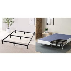 zinus compack 7 inch metal bed frame & 7 inch metal smart box spring set, quick assembly, queen