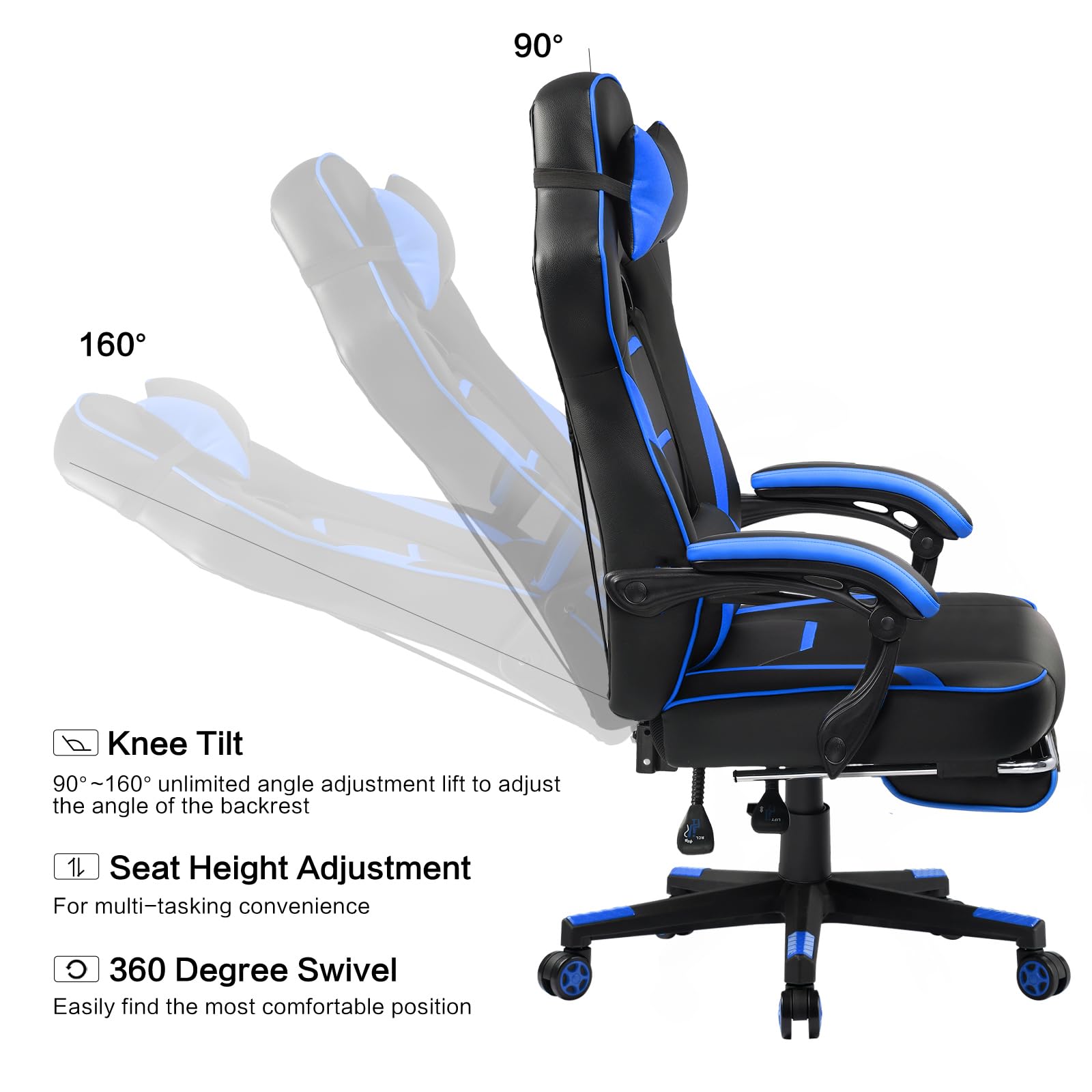 LUCKRACER F59 Gaming Chair (Blue)