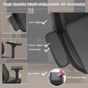 Office PC Gaming Chair Ergonomic Office Chair Desk Chair with Lumbar Support Flip Up Arms Headrest PU Leather Executive High Back Computer Chair for Adults Women Men (PU Black)