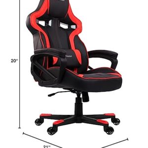 Arozzi - Milano Ergonomic Computer Gaming/Office Chair with Swivel, Tilt, Rocker, Adjustable Height and Adjustable Lumbar Support - Red