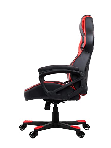 Arozzi - Milano Ergonomic Computer Gaming/Office Chair with Swivel, Tilt, Rocker, Adjustable Height and Adjustable Lumbar Support - Red