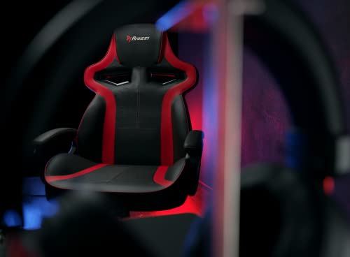 Arozzi - Milano Ergonomic Computer Gaming/Office Chair with Swivel, Tilt, Rocker, Adjustable Height and Adjustable Lumbar Support - Red