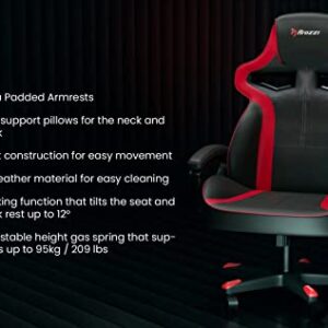 Arozzi - Milano Ergonomic Computer Gaming/Office Chair with Swivel, Tilt, Rocker, Adjustable Height and Adjustable Lumbar Support - Red