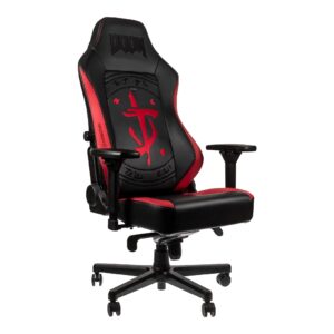 noblechairs hero gaming chair/office chair with lumbar support, pu faux leather, doom edition