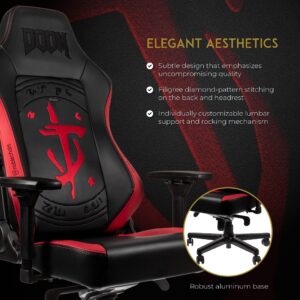 noblechairs Hero Gaming Chair/Office Chair with Lumbar Support, PU Faux Leather, Doom Edition