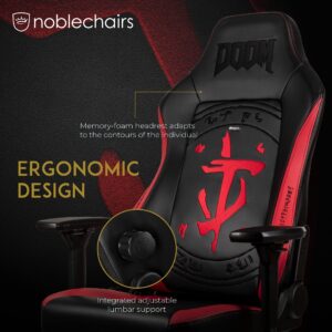 noblechairs Hero Gaming Chair/Office Chair with Lumbar Support, PU Faux Leather, Doom Edition