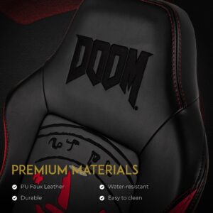 noblechairs Hero Gaming Chair/Office Chair with Lumbar Support, PU Faux Leather, Doom Edition