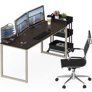 SHW Home Office 55-Inch Computer Desk, 24" Deep, Espresso