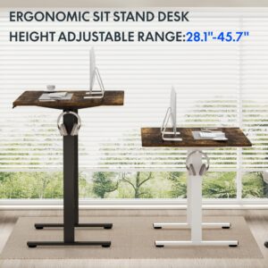 FLEXISPOT EN1 Height Adjustable Standing Desk 48 x 30 Inches Whole-Piece Desktop Ergonomic Memory Controller Electric Stand Up Desk (Black Frame + 48" Rustic Brown Desktop, 2 Packages)